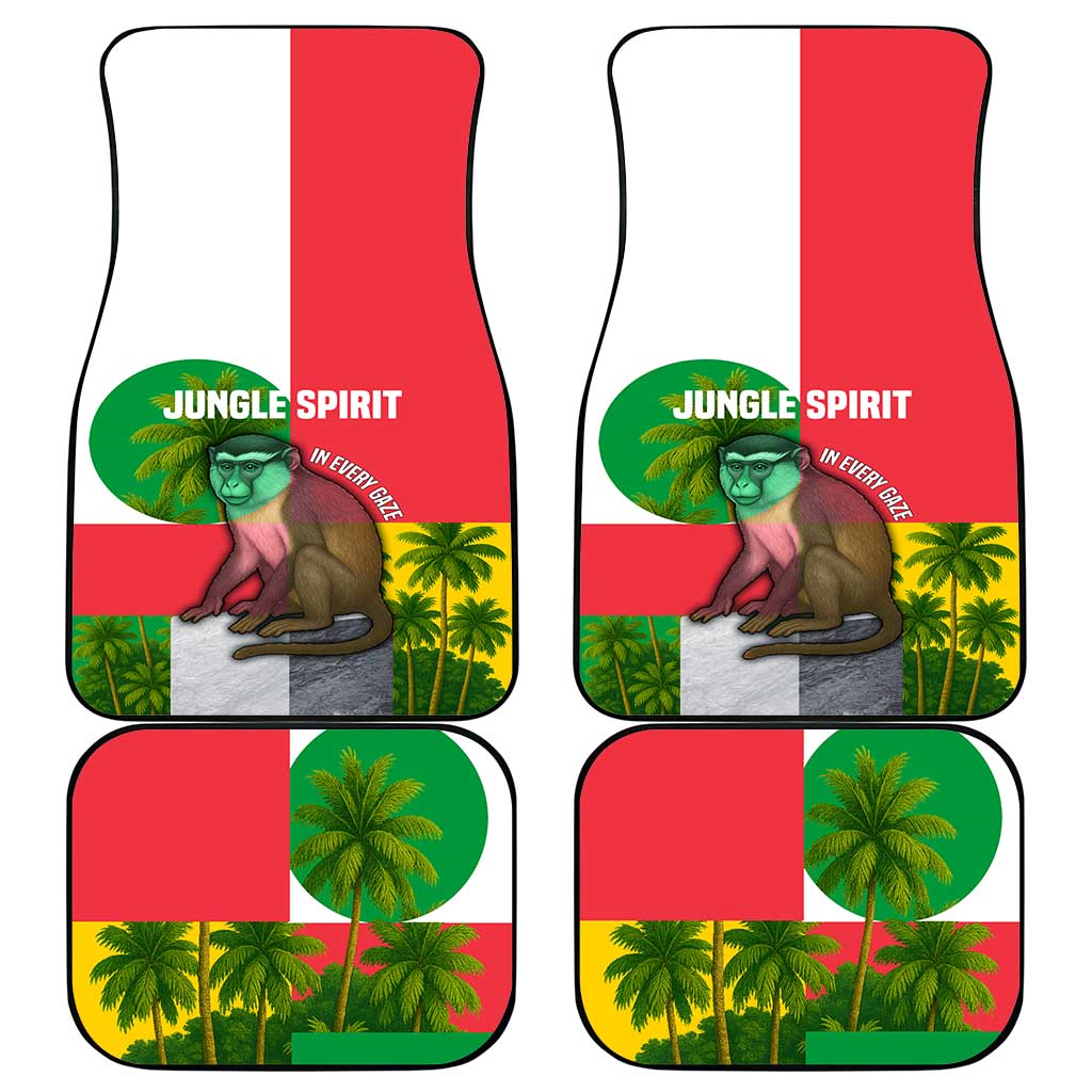 Jungle Spirit Monkey Car Mats Sao Tome and Principe Tropical Flag Color - African Pride