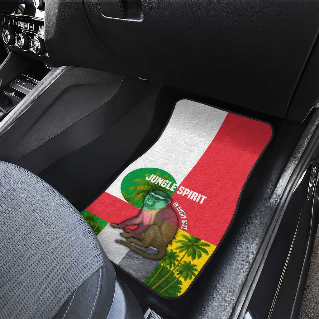 Jungle Spirit Monkey Car Mats Sao Tome and Principe Tropical Flag Color - African Pride