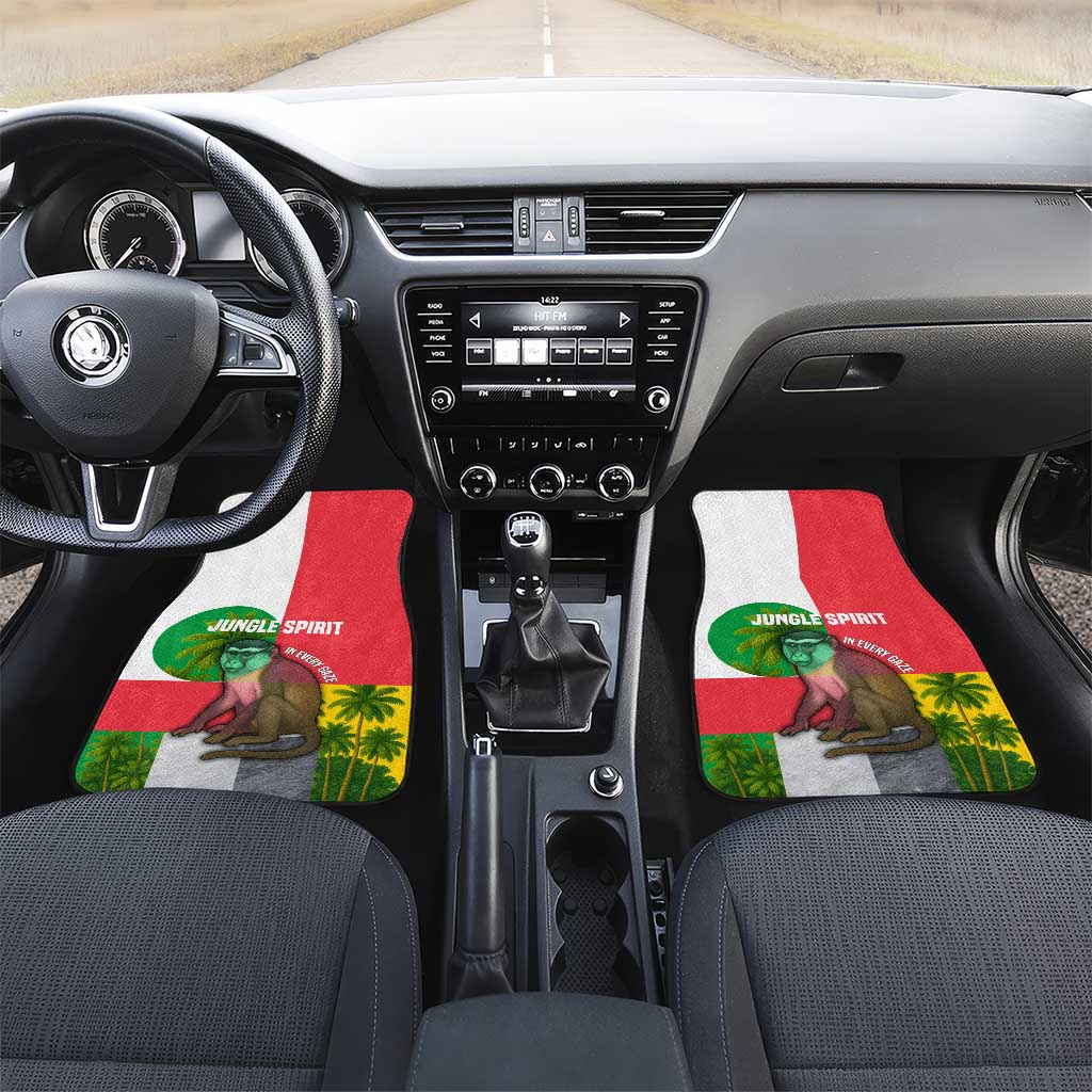 Jungle Spirit Monkey Car Mats Sao Tome and Principe Tropical Flag Color - African Pride