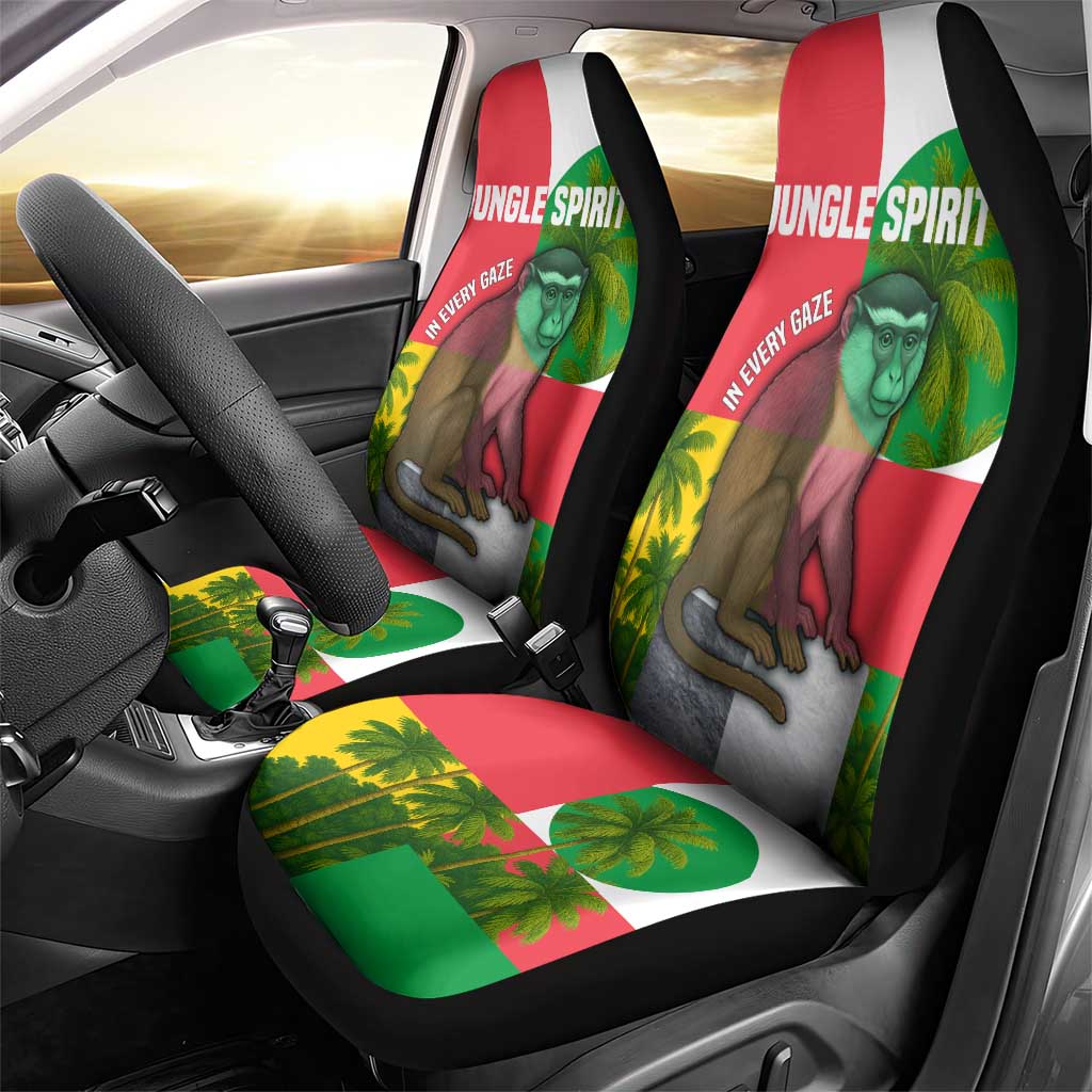Jungle Spirit Monkey Car Seat Cover Sao Tome and Principe Tropical Flag Color - African Pride