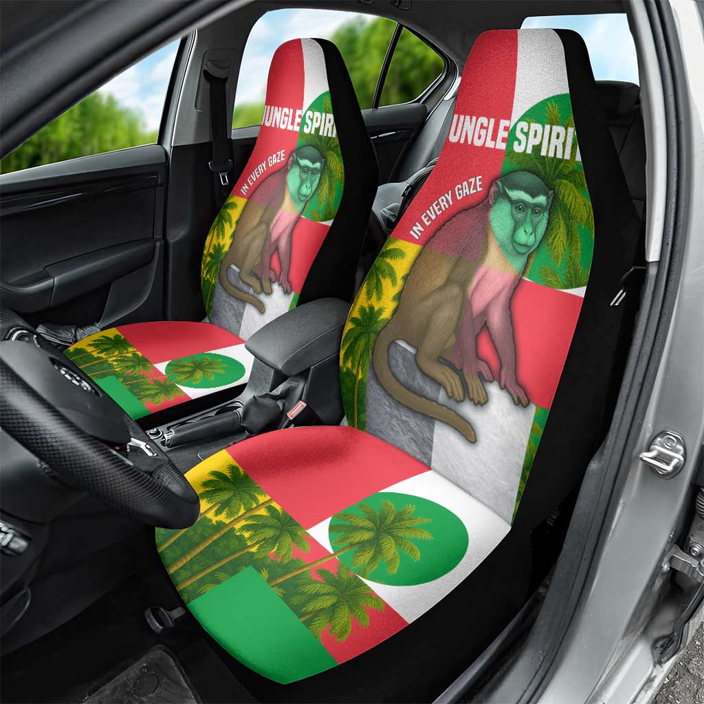 Jungle Spirit Monkey Car Seat Cover Sao Tome and Principe Tropical Flag Color - African Pride