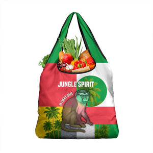 Jungle Spirit Monkey Grocery Bag Sao Tome and Principe Tropical Flag Color - African Pride