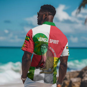 Jungle Spirit Monkey Hawaiian Shirt Sao Tome and Principe Tropical Flag Color - African Pride