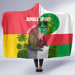 Jungle Spirit Monkey Hooded Blanket Sao Tome and Principe Tropical Flag Color - African Pride