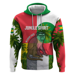 Jungle Spirit Monkey Hoodie Sao Tome and Principe Tropical Flag Color - African Pride