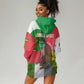 Jungle Spirit Monkey Hoodie Dress Sao Tome and Principe Tropical Flag Color - African Pride