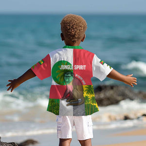 Jungle Spirit Monkey Kid Hawaiian Shirt Sao Tome and Principe Tropical Flag Color - African Pride