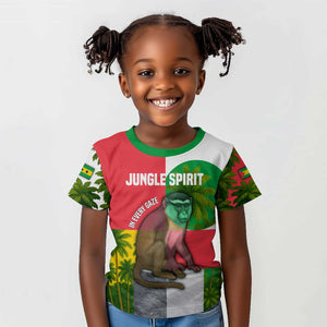 Jungle Spirit Monkey Kid T shirt Sao Tome and Principe Tropical Flag Color - African Pride