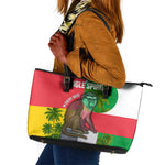Jungle Spirit Monkey Leather Tote Bag Sao Tome and Principe Tropical Flag Color - African Pride