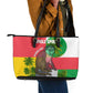 Jungle Spirit Monkey Leather Tote Bag Sao Tome and Principe Tropical Flag Color - African Pride