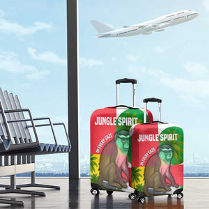 Jungle Spirit Monkey Luggage Cover Sao Tome and Principe Tropical Flag Color - African Pride