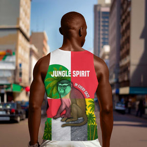 Jungle Spirit Monkey Men Tank Top Sao Tome and Principe Tropical Flag Color - African Pride