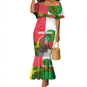 Jungle Spirit Monkey Mermaid Dress Sao Tome and Principe Tropical Flag Color - African Pride