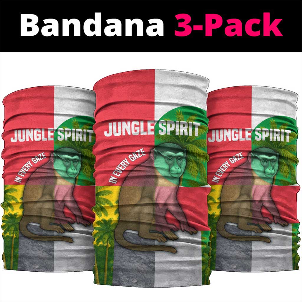 Jungle Spirit Monkey Neck Gaiter Sao Tome and Principe Tropical Flag Color TS04