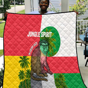 Jungle Spirit Monkey Quilt Sao Tome and Principe Tropical Flag Color - African Pride