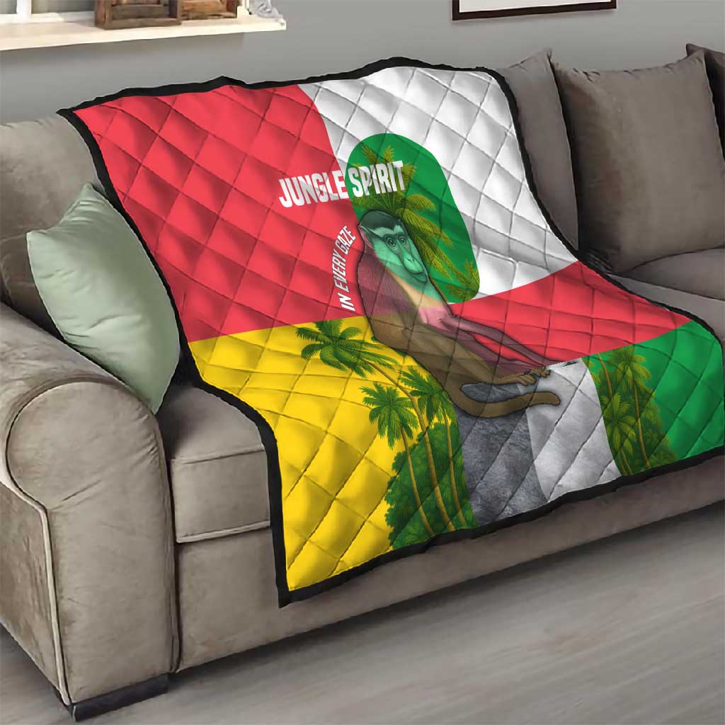Jungle Spirit Monkey Quilt Sao Tome and Principe Tropical Flag Color - African Pride