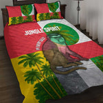 Jungle Spirit Monkey Quilt Bed Set Sao Tome and Principe Tropical Flag Color - African Pride