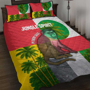 Jungle Spirit Monkey Quilt Bed Set Sao Tome and Principe Tropical Flag Color - African Pride