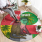 Jungle Spirit Monkey Round Carpet Sao Tome and Principe Tropical Flag Color - African Pride