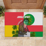 Jungle Spirit Monkey Rubber Doormat Sao Tome and Principe Tropical Flag Color - African Pride