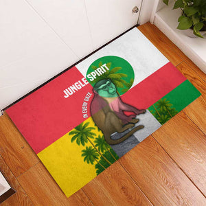 Jungle Spirit Monkey Rubber Doormat Sao Tome and Principe Tropical Flag Color - African Pride