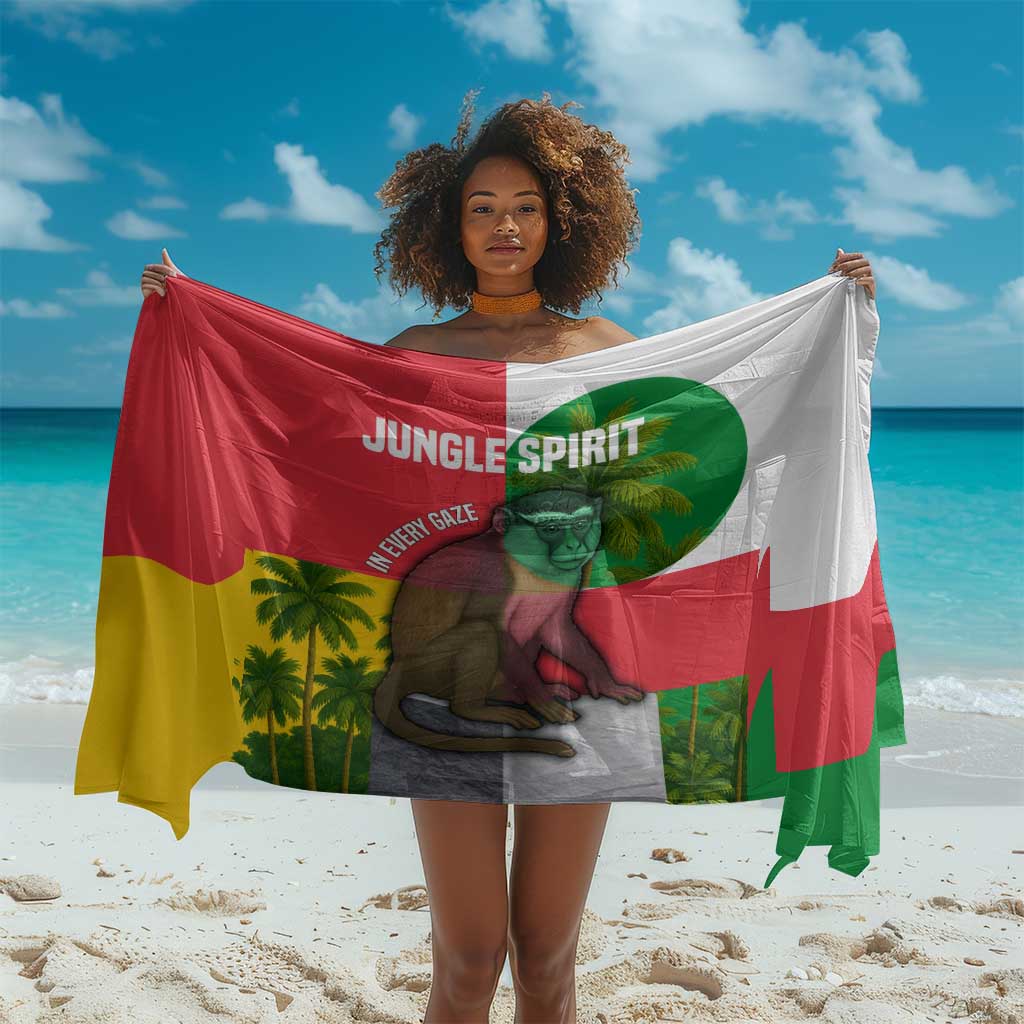 Jungle Spirit Monkey Sarong Sao Tome and Principe Tropical Flag Color - African Pride