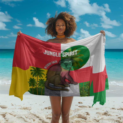 Jungle Spirit Monkey Sarong Sao Tome and Principe Tropical Flag Color - African Pride