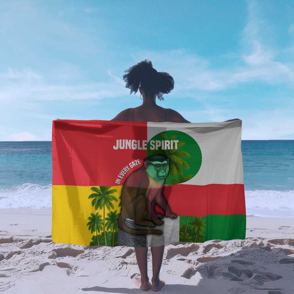 Jungle Spirit Monkey Sarong Sao Tome and Principe Tropical Flag Color - African Pride