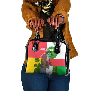 Jungle Spirit Monkey Shoulder Handbag Sao Tome and Principe Tropical Flag Color - African Pride
