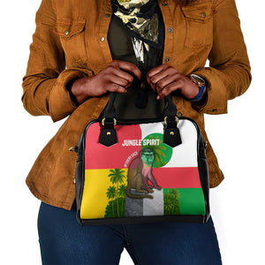 Jungle Spirit Monkey Shoulder Handbag Sao Tome and Principe Tropical Flag Color - African Pride