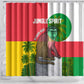 Jungle Spirit Monkey Shower Curtain Sao Tome and Principe Tropical Flag Color - African Pride