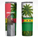 Jungle Spirit Monkey Skinny Tumbler Sao Tome and Principe Tropical Flag Color - African Pride