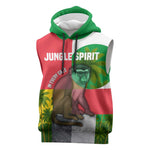 Jungle Spirit Monkey Sleeveless Hoodie Sao Tome and Principe Tropical Flag Color - African Pride