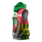 Jungle Spirit Monkey Sleeveless Hoodie Sao Tome and Principe Tropical Flag Color - African Pride