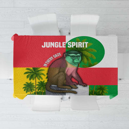 Jungle Spirit Monkey Tablecloth Sao Tome and Principe Tropical Flag Color - African Pride