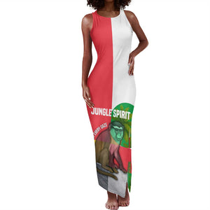 Jungle Spirit Monkey Tank Maxi Dress Sao Tome and Principe Tropical Flag Color - African Pride