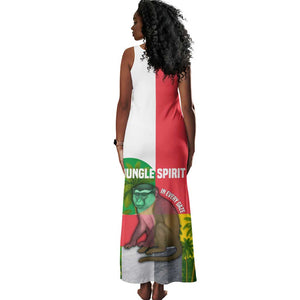 Jungle Spirit Monkey Tank Maxi Dress Sao Tome and Principe Tropical Flag Color - African Pride