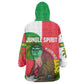 Jungle Spirit Monkey Wearable Blanket Hoodie Sao Tome and Principe Tropical Flag Color - African Pride