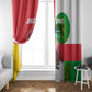 Jungle Spirit Monkey Window Curtain Sao Tome and Principe Tropical Flag Color - African Pride
