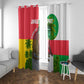 Jungle Spirit Monkey Window Curtain Sao Tome and Principe Tropical Flag Color - African Pride