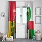 Jungle Spirit Monkey Window Curtain Sao Tome and Principe Tropical Flag Color - African Pride