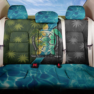Sea Turtle Sao Tome and Principe Back Car Seat Cover Ocean Tide and Tropical Palm - African Pride
