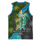 Sea Turtle Sao Tome and Principe Basketball Jersey Ocean Tide and Tropical Palm - African Pride