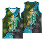 Sea Turtle Sao Tome and Principe Basketball Jersey Ocean Tide and Tropical Palm - African Pride