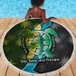 Sea Turtle Sao Tome and Principe Beach Blanket Ocean Tide and Tropical Palm - African Pride