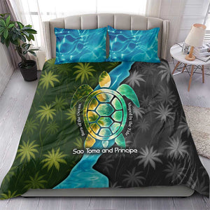 Sea Turtle Sao Tome and Principe Bedding Set Ocean Tide and Tropical Palm - African Pride