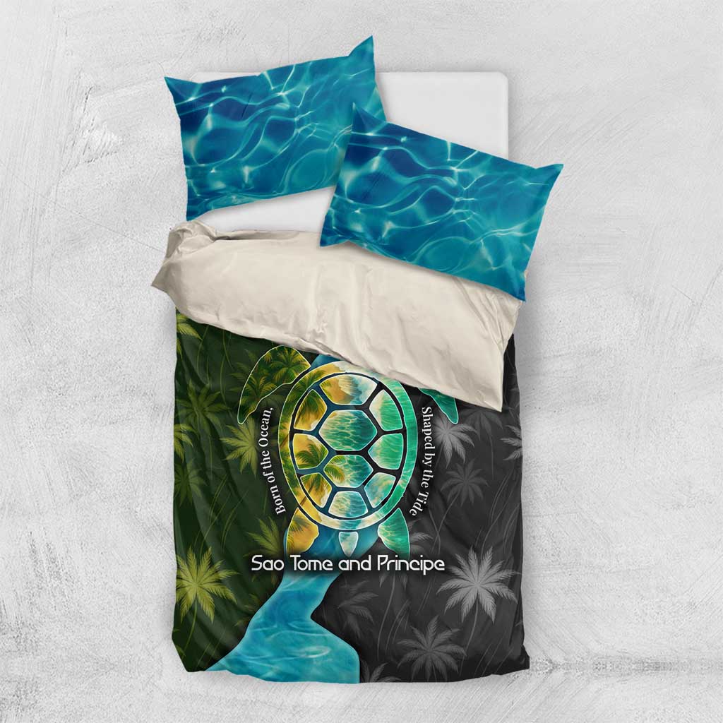 Sea Turtle Sao Tome and Principe Bedding Set Ocean Tide and Tropical Palm - African Pride
