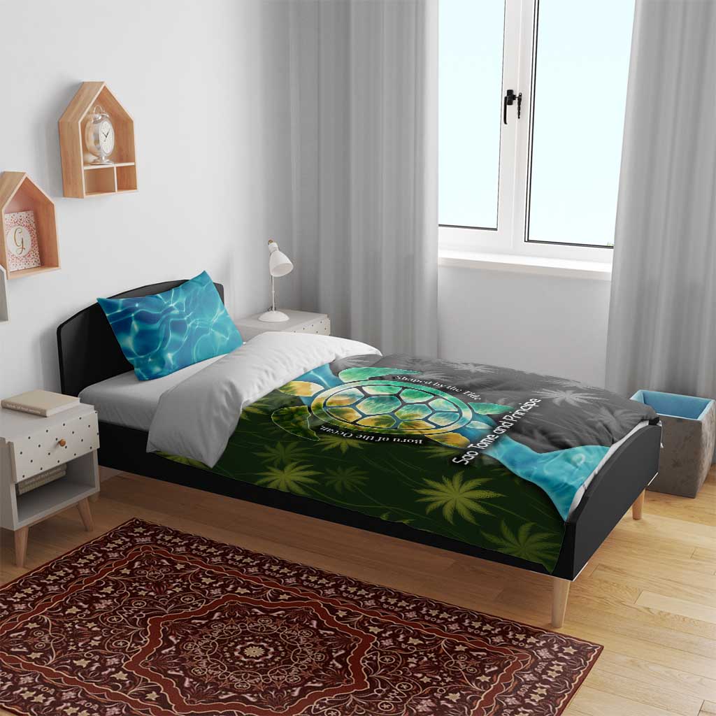 Sea Turtle Sao Tome and Principe Bedding Set Ocean Tide and Tropical Palm - African Pride