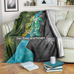 Sea Turtle Sao Tome and Principe Blanket Ocean Tide and Tropical Palm - African Pride