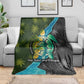 Sea Turtle Sao Tome and Principe Blanket Ocean Tide and Tropical Palm - African Pride